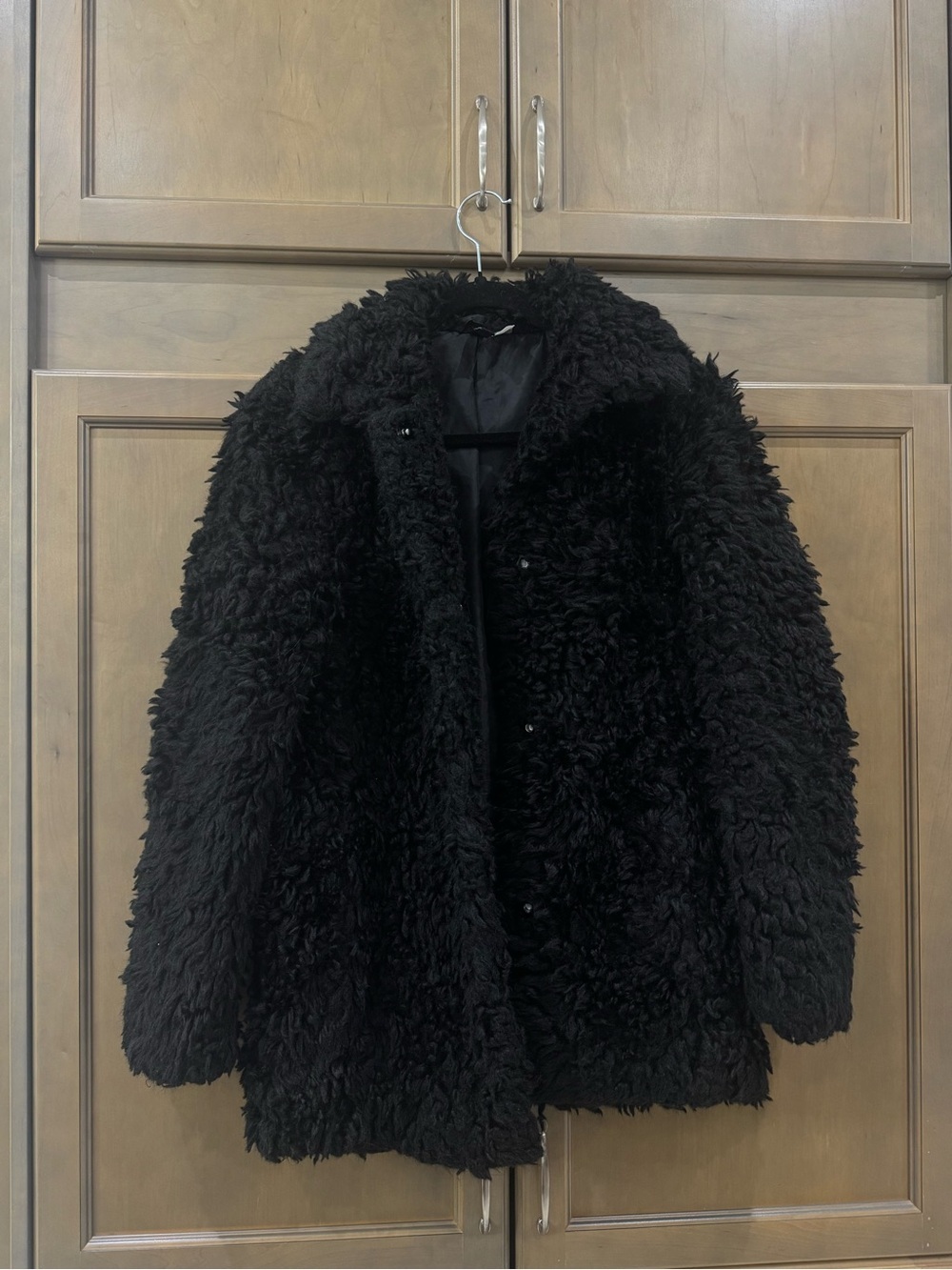 H&M Black Teddy Faux Fur Coat - Picture 2 of 7